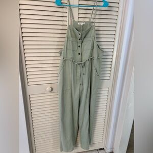 Sage Green Sleeveless overalls